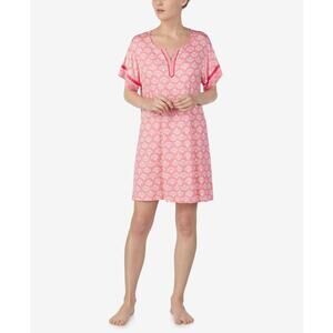 Ellen Tracy Womens Printed Tunic Sleepshirt Nightgown Size 2X